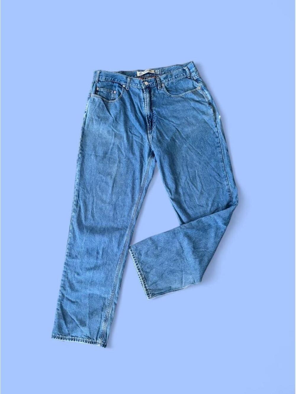 Vintage 90s GAP Flannel Lined Americana Made in Hong Kong Blue Jeans size 38x34